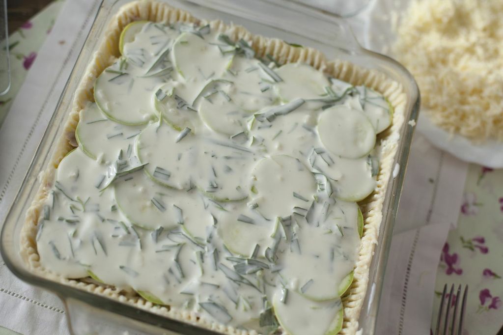 Летний пирог с кабачками и курицей — процесс приготовления, фото 15 Летний пирог с кабачками и курицей — процесс приготовления, фото 15
